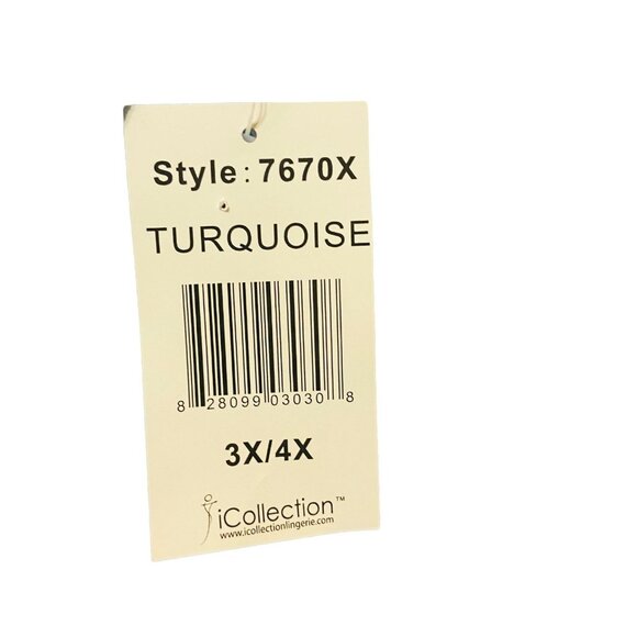 #4615 COLLECTION LINGERIE SIZE 3X-4X TURQUOISE NWT - Picture 3 of 10